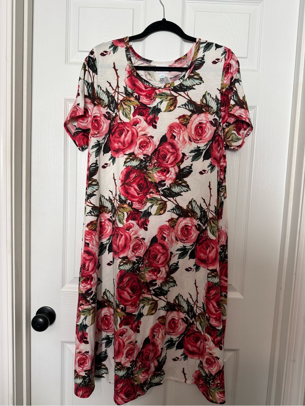 LuLaRoe Pink Floral Midi Dress